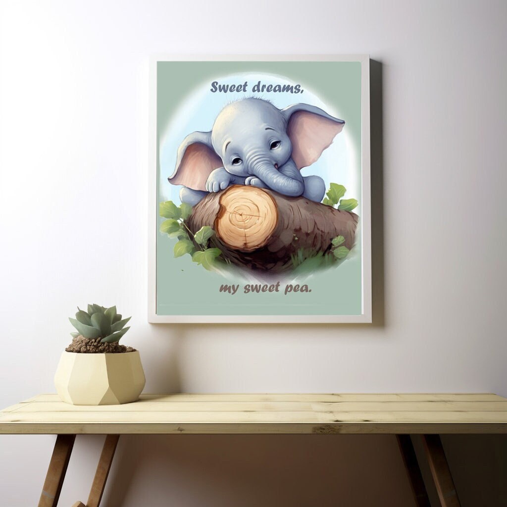 Collection includes digital files for printing , framing, and placing on the walls of your child’s room. You can choose from a variety of adorable themes, such as animals, objects, nature - a sleeping bear, a laughing rose, a crying cloud and more.